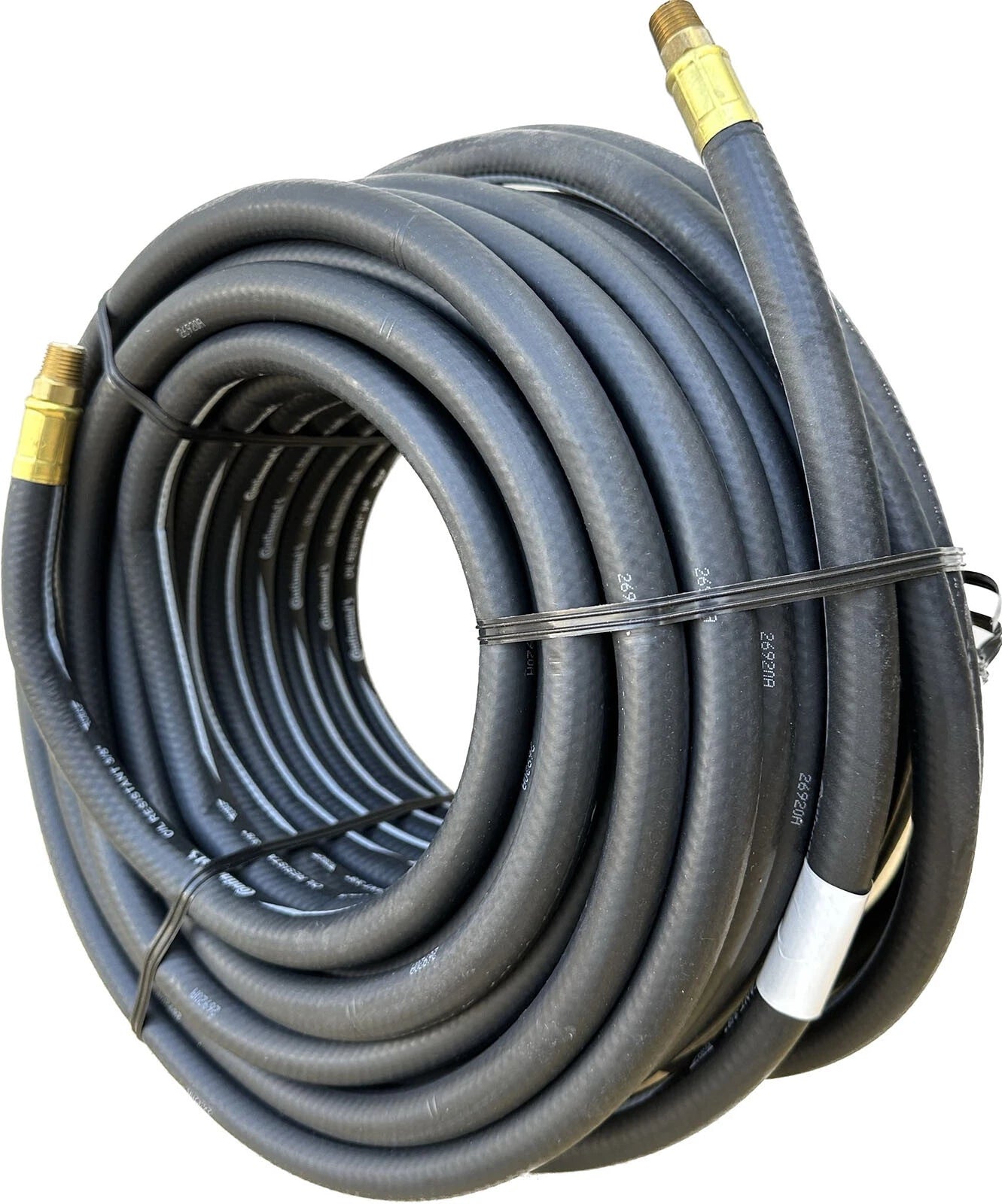 Made In Usa Continental 3/8" X 100 Ft Black Ruber Air Hose 200PSI Oil