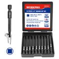 Workpro 10 Piece Magnetic Square Bit Set 1/4 Inch Hex Shank