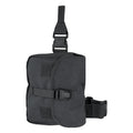 Hook And Loop Closure Tactical Gas Mask Drop Leg Pouch Rig Black