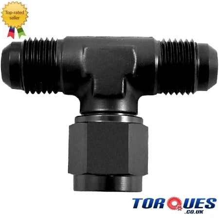 An -12 (12an An12) Flare Tee Adapter with Female on Side Black
