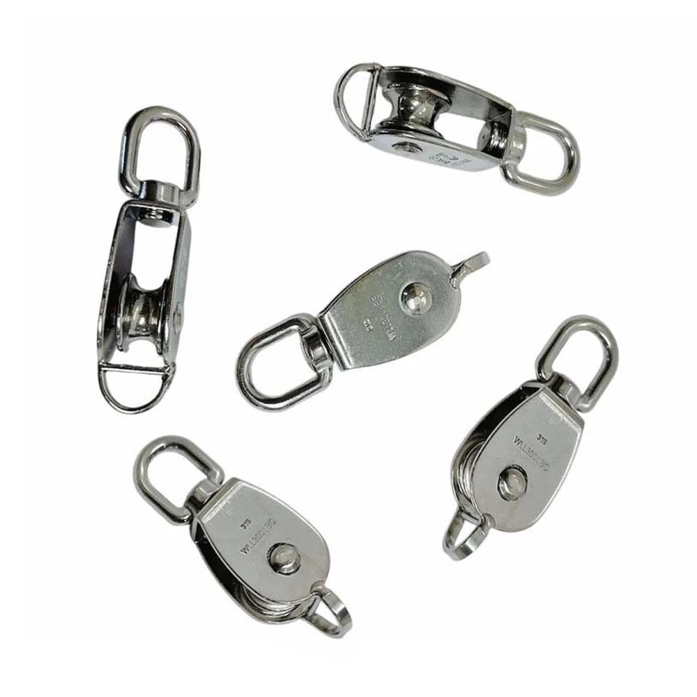 1" Stainless Steel Single Pulley With Swivel Eye Hoist Lift 300lbs