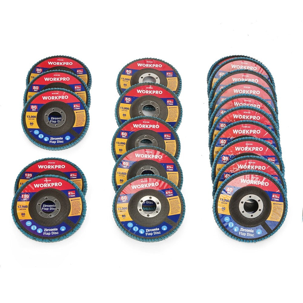 20PC Flap Disc 4-1/2"x7/8" 40-120Grit T29 Zirconia Abrasive Anger