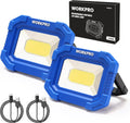 WORKPRO 2Pack Rechargeable 2000LM LED Work Light Magnetic Super Bright
