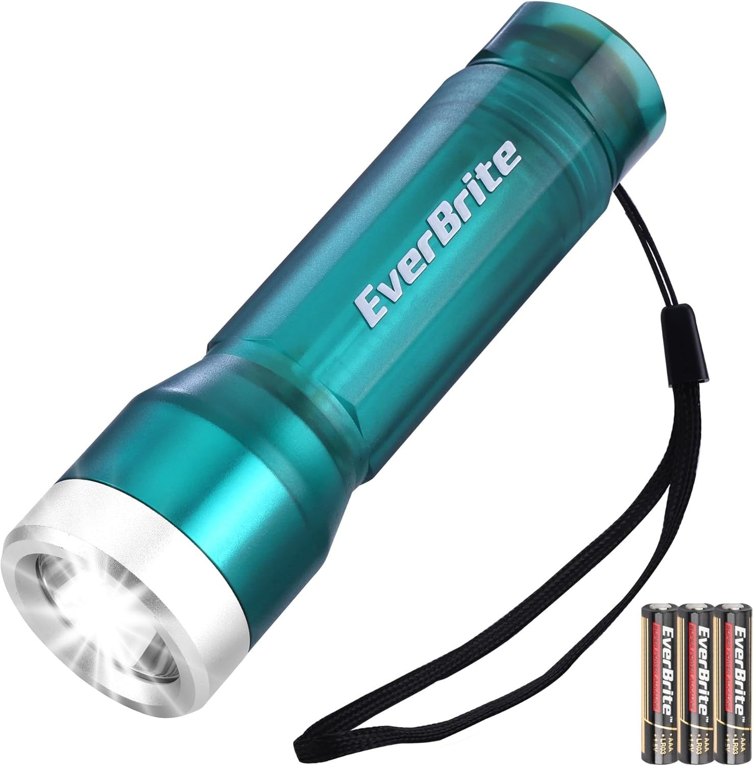 EverBrite Mini Flashlight LED Flash Light with 3 Modes 3 AAA Batteries Included