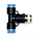 Tube Fitting Male Branch Tee Push To Connect, 1/4" Tube X 1/4" Npt
