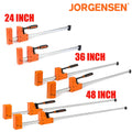 JORGENSEN 48''/36''/24''<wbr/>Bar Clamps 90° Cabinet Master Parallel Jaw Bar Clamp Set