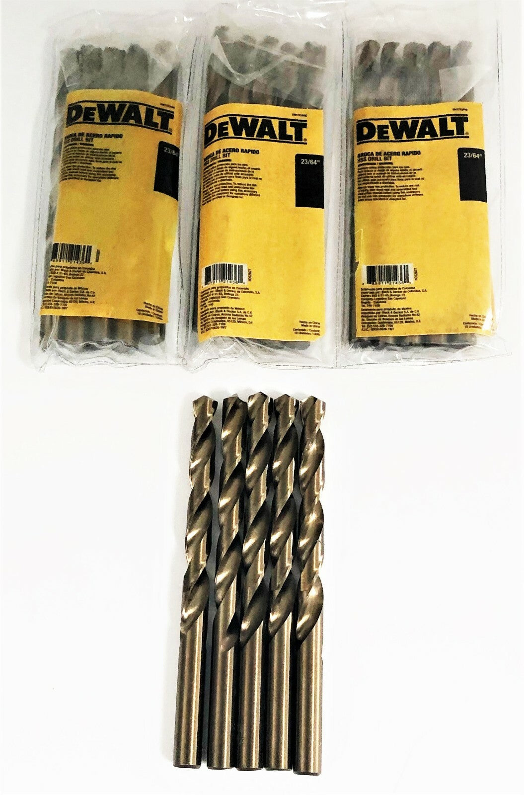 20 Dewalt 23/64" High Speed Steel Drill Bits