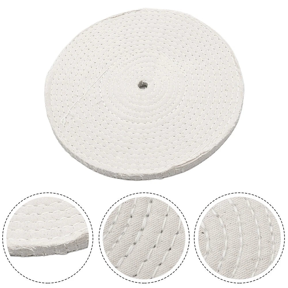 200mm Buffing Wheel Buff Pads Cotton Cloth Polishing Spiral Stitch