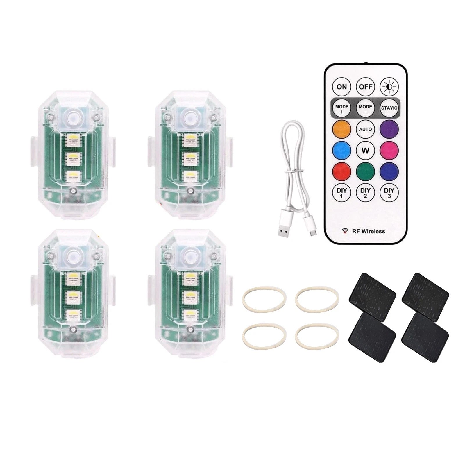 Wireless Led Strobe Light Rgb 8 Colors Usb-c Rechargeable Warning