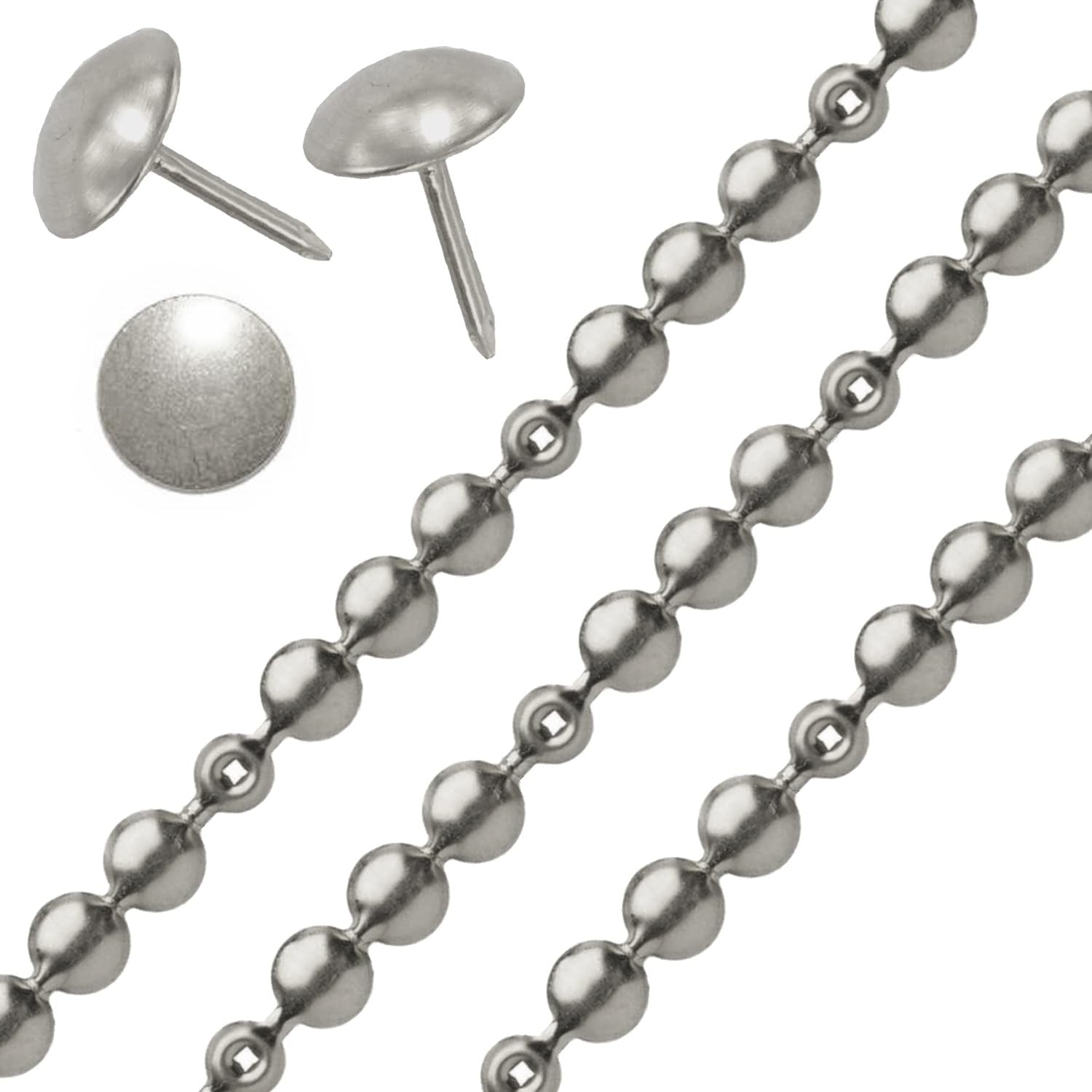 Upholstery Nail Stud Strips Nickel Finish Including Nails
