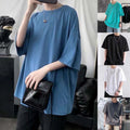 Men's Oversized Tee Solid Color Shirt Round Neckline