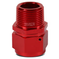 16-An Female Flare To 1" NPT Male Red Aluminum B-Nut Swivel Coupler