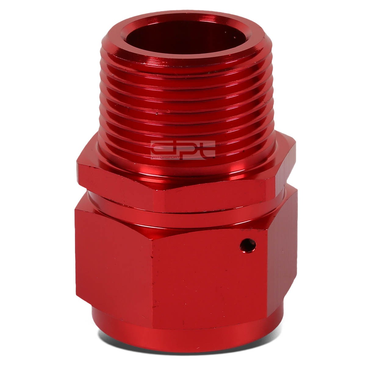 16-An Female Flare To 1" NPT Male Red Aluminum B-Nut Swivel Coupler