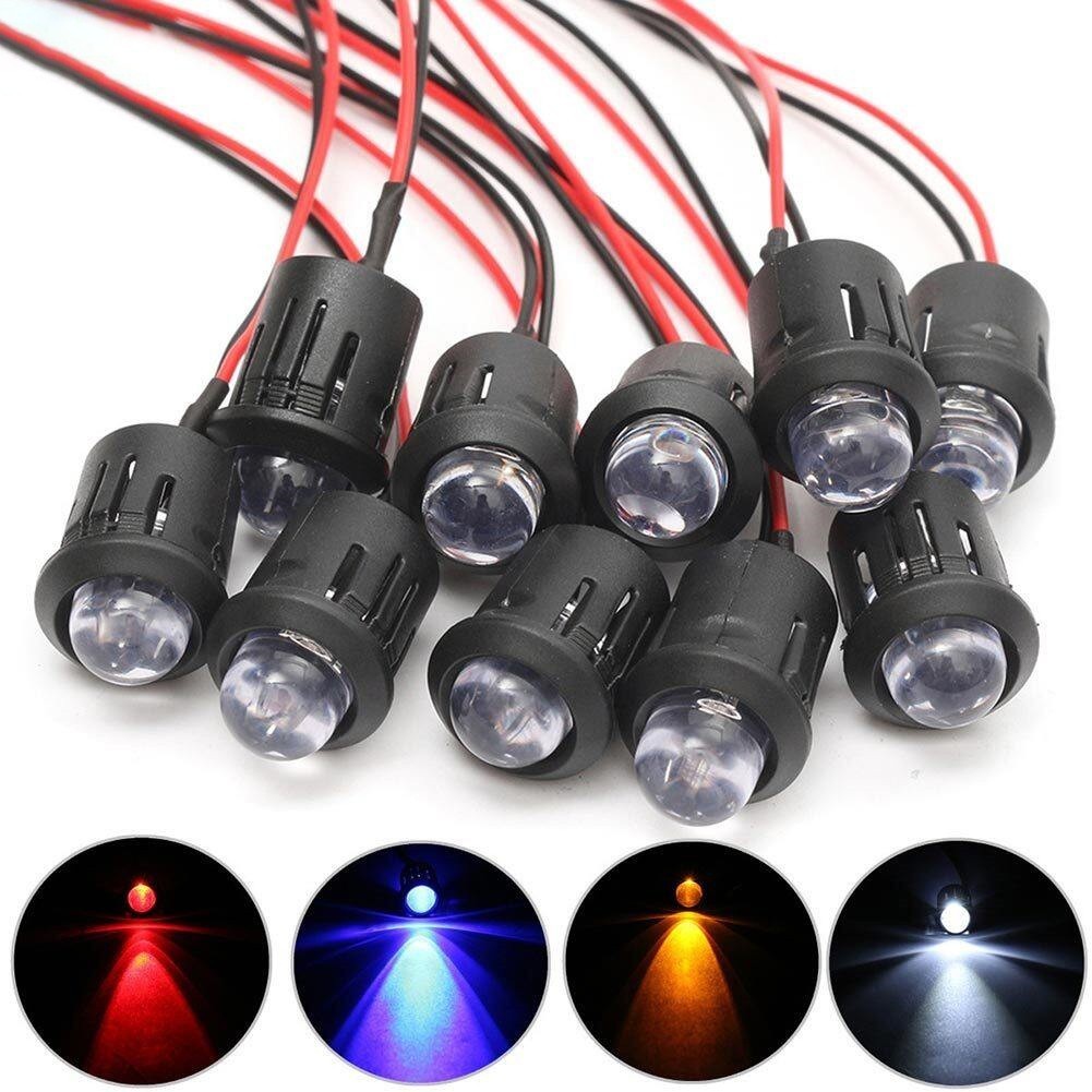New ListingHigh Performance 10mm Pre Wired LED Clear Bulb Cable for 12V Applicat