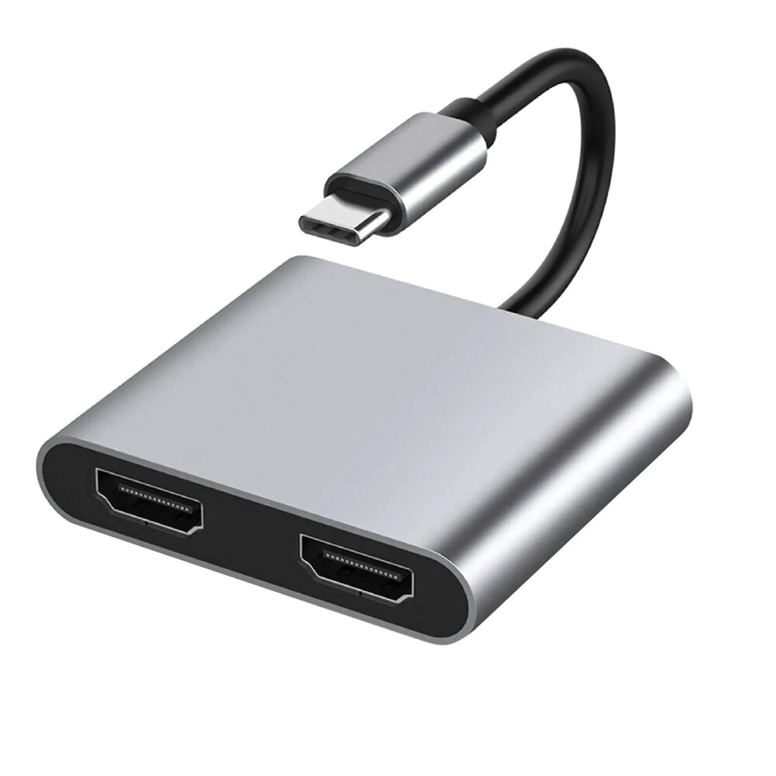4k Usb C To Dual Hdmi Adapter Hub, 4 In 1 Type C To Dual Hdmi