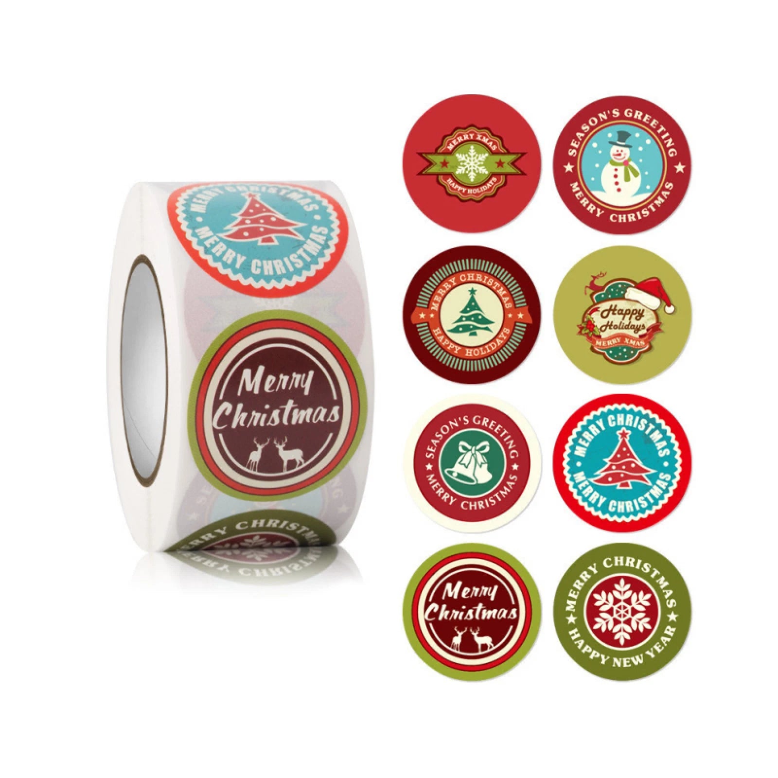 Christmas Sticker Santa Claus Gift Label Envelope Roll Decorative