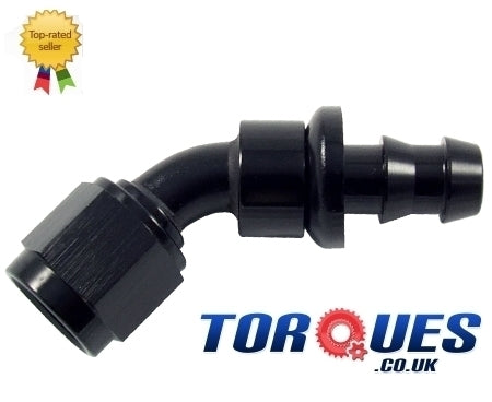 AN-4 45 Degree Push-On Hose Fitting Black by Unbranded