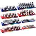 WORKPRO 8PCS Socket Organizer Holder 1/4" 3/8" 1/2" Drive Metric SAE Socket Tray