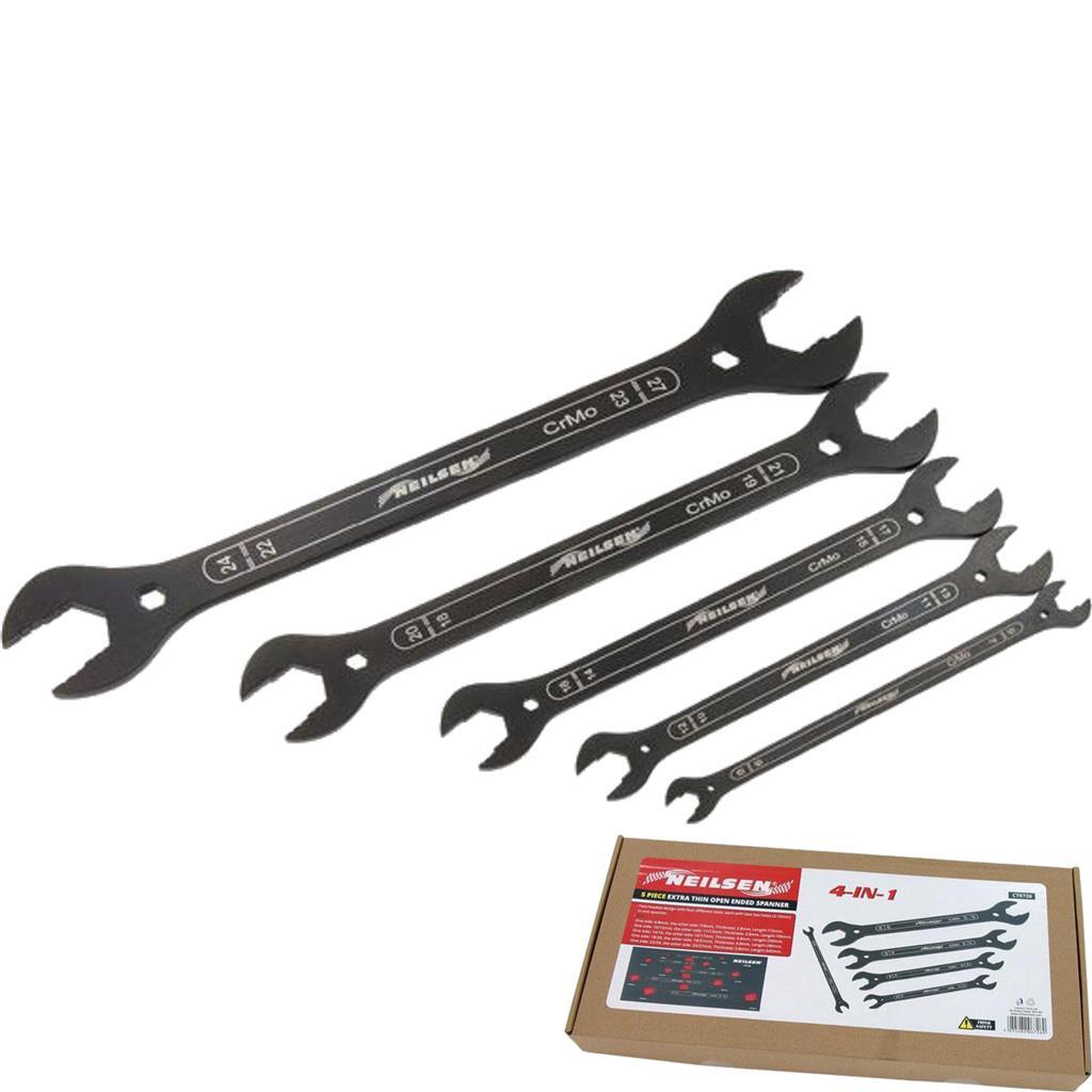 Neilsen 5pc Ultra Thin 4 in 1 Metric Open Ended Spanner Wrench Set by Neilsen