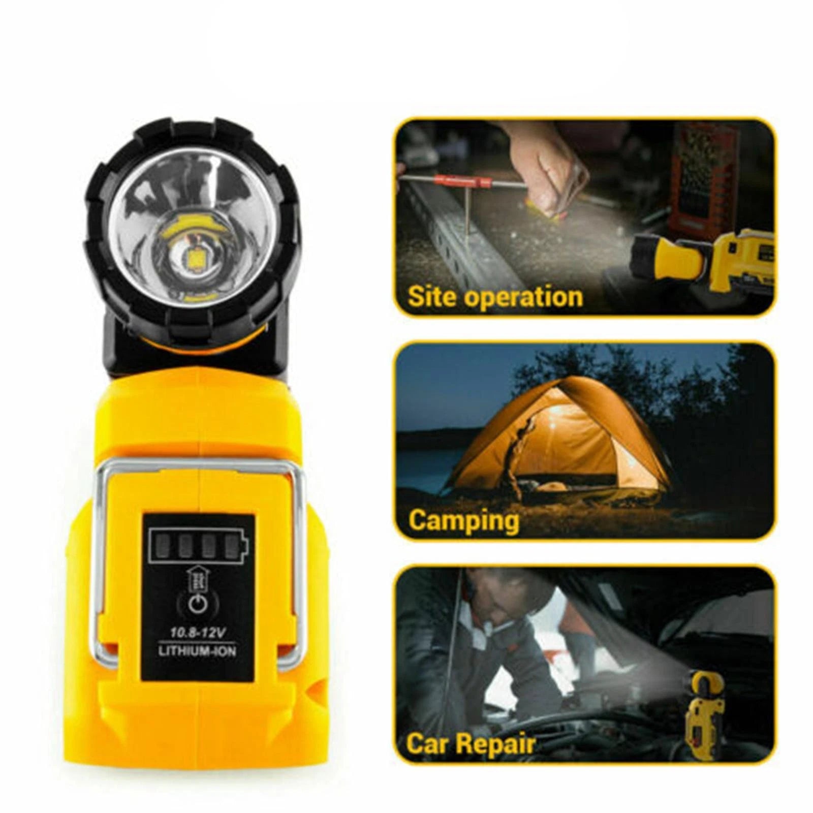 Handheld Led Work Light Flashlight Adapter For Dewalt 12V Max Li-ion
