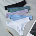 Lightweight Men Ice Silk G-string 3d Bulge Pouch Solid Color Quick