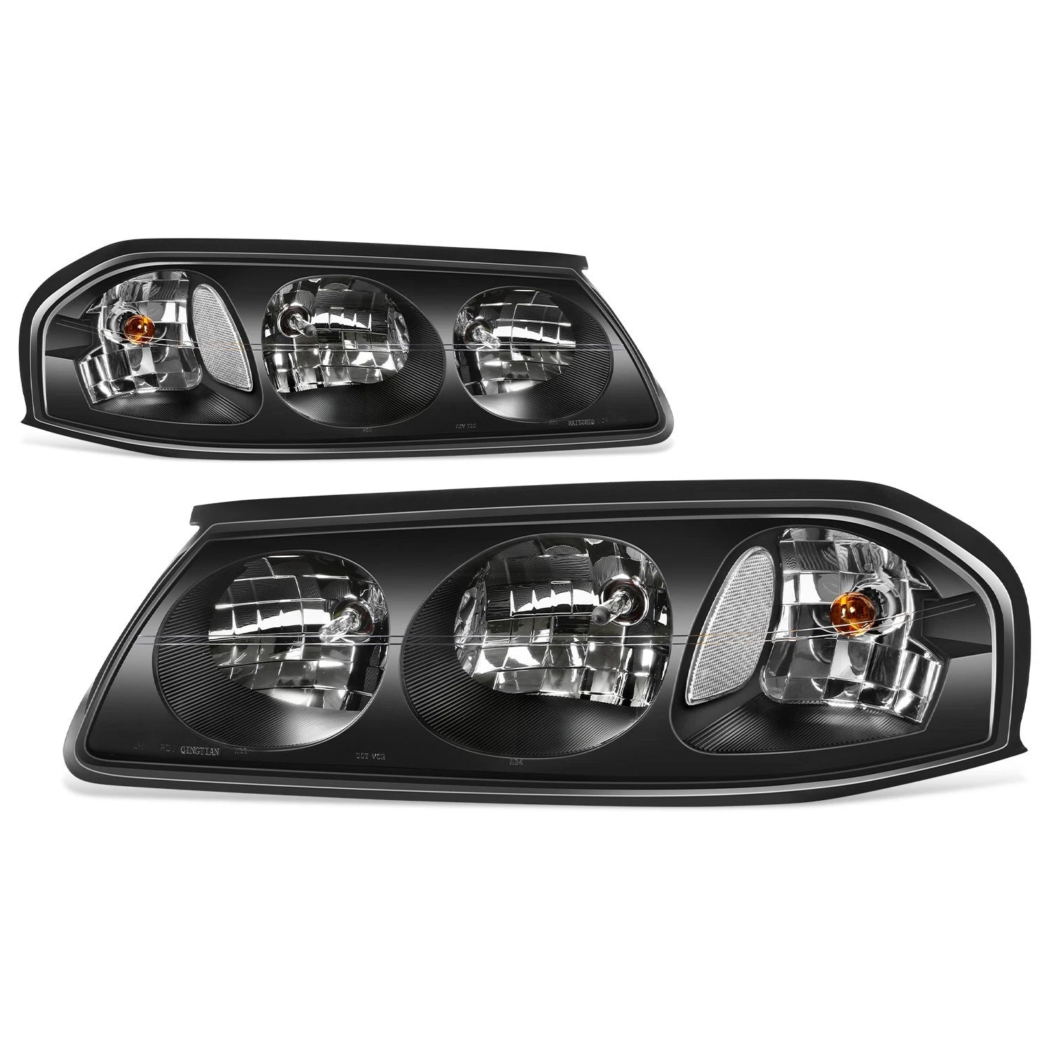 Fit 2000-2005 Chevy Impala Pair Black Housing Clear | Built Supply Co