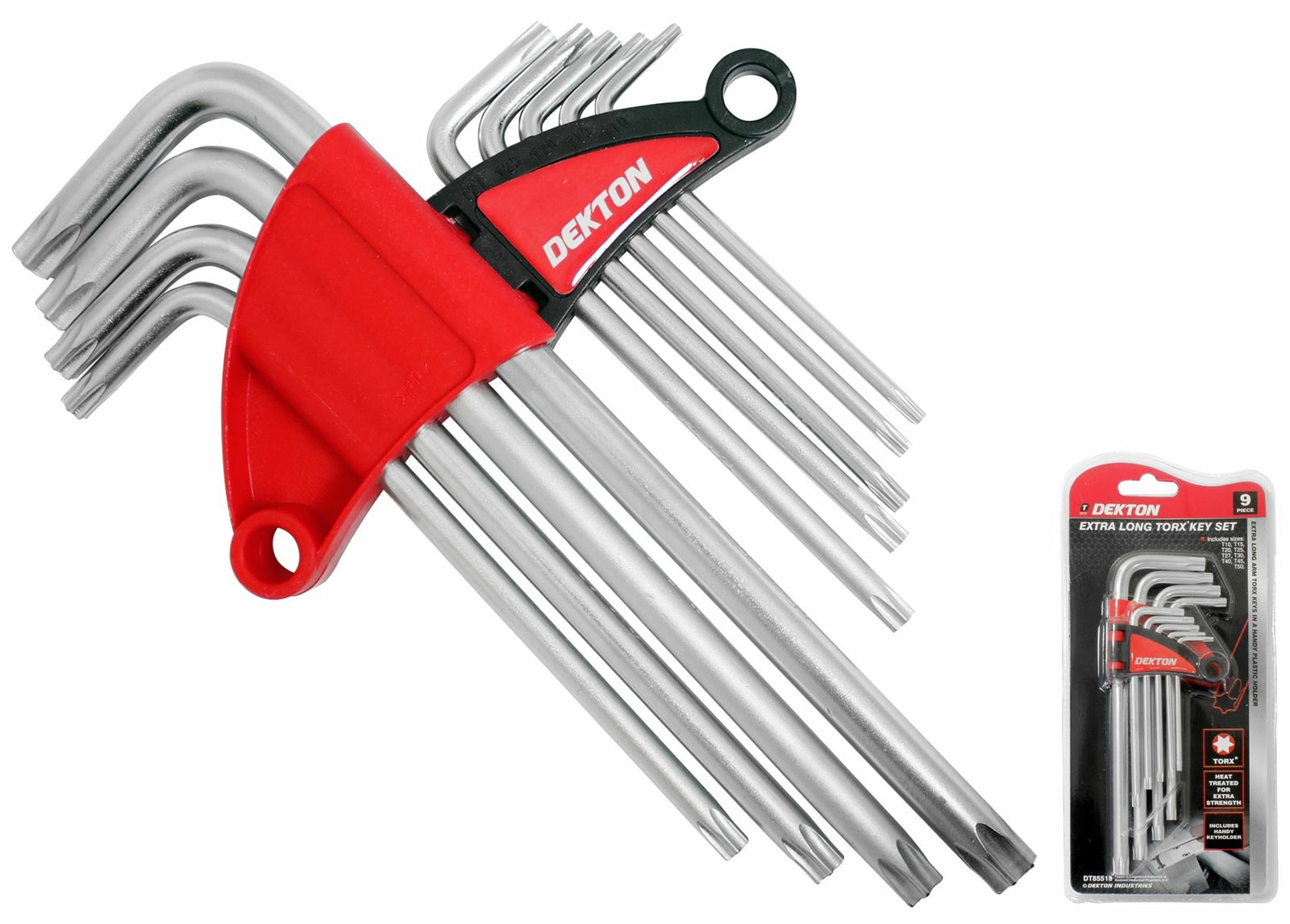 Dekton Long Star Torx Allen Key Security Wrench Set  T10 - T50 9 Pc KeysOpens in