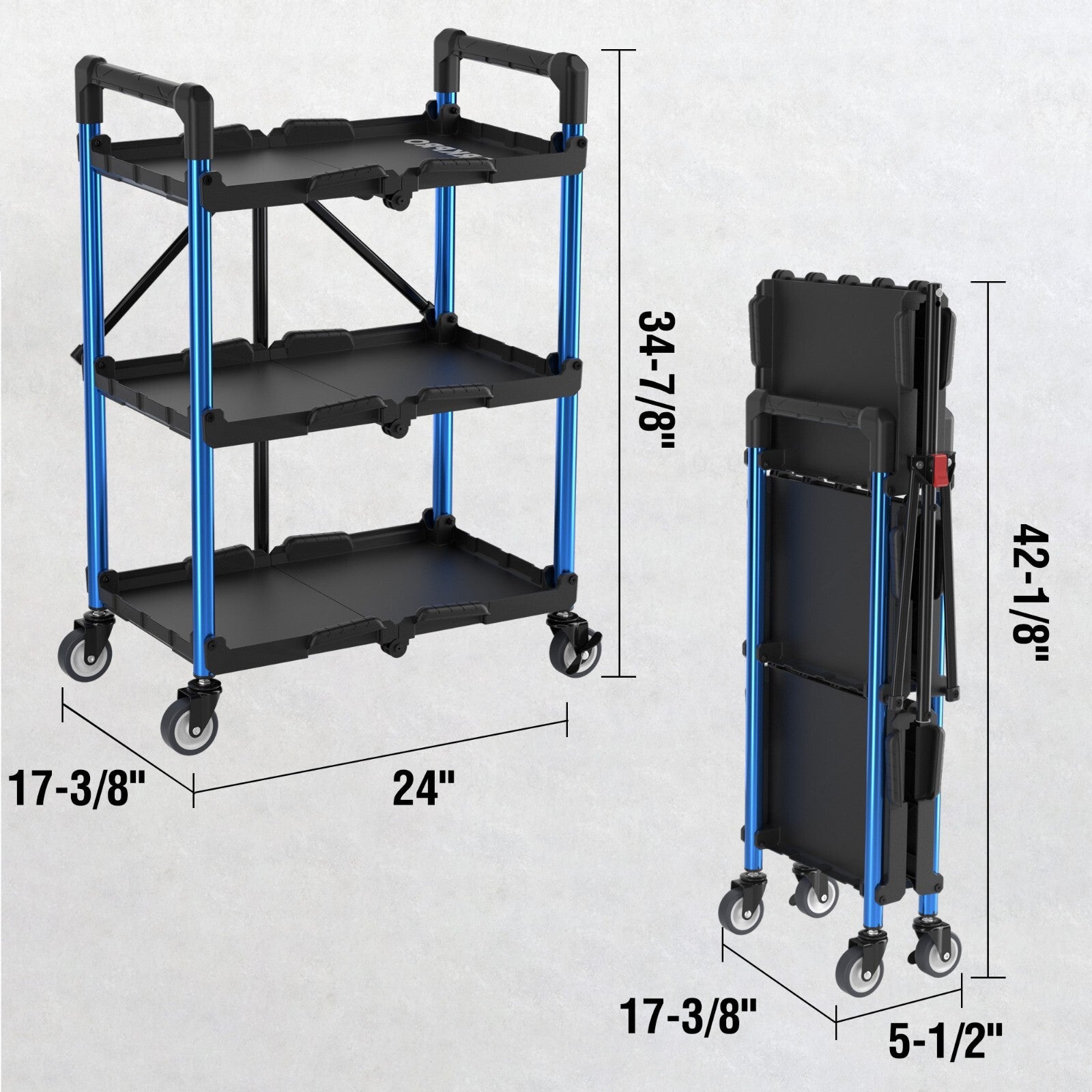 WORKPRO 3-Tier Collapsible Service Cart by WORKPRO