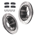 Rear Drilled Slotted Brake Rotors Ceramic Pads for GMC Terrain