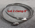 Lot Two 8'' Stainless Steel Hose Pipe Adjustable Screw Bolt Clamps
