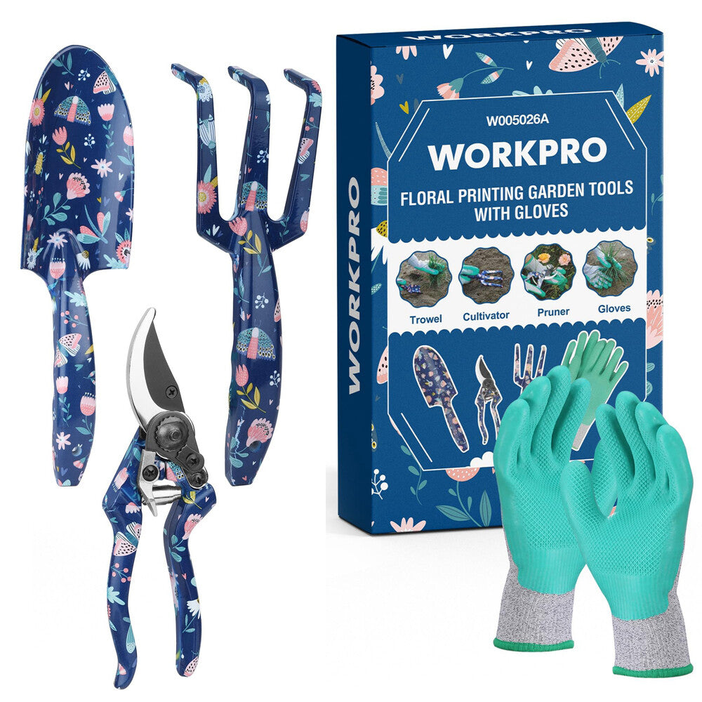 WORKPRO Aluminum Garden Tool Set 4PCS Heavy Duty Gardening Hand Garden