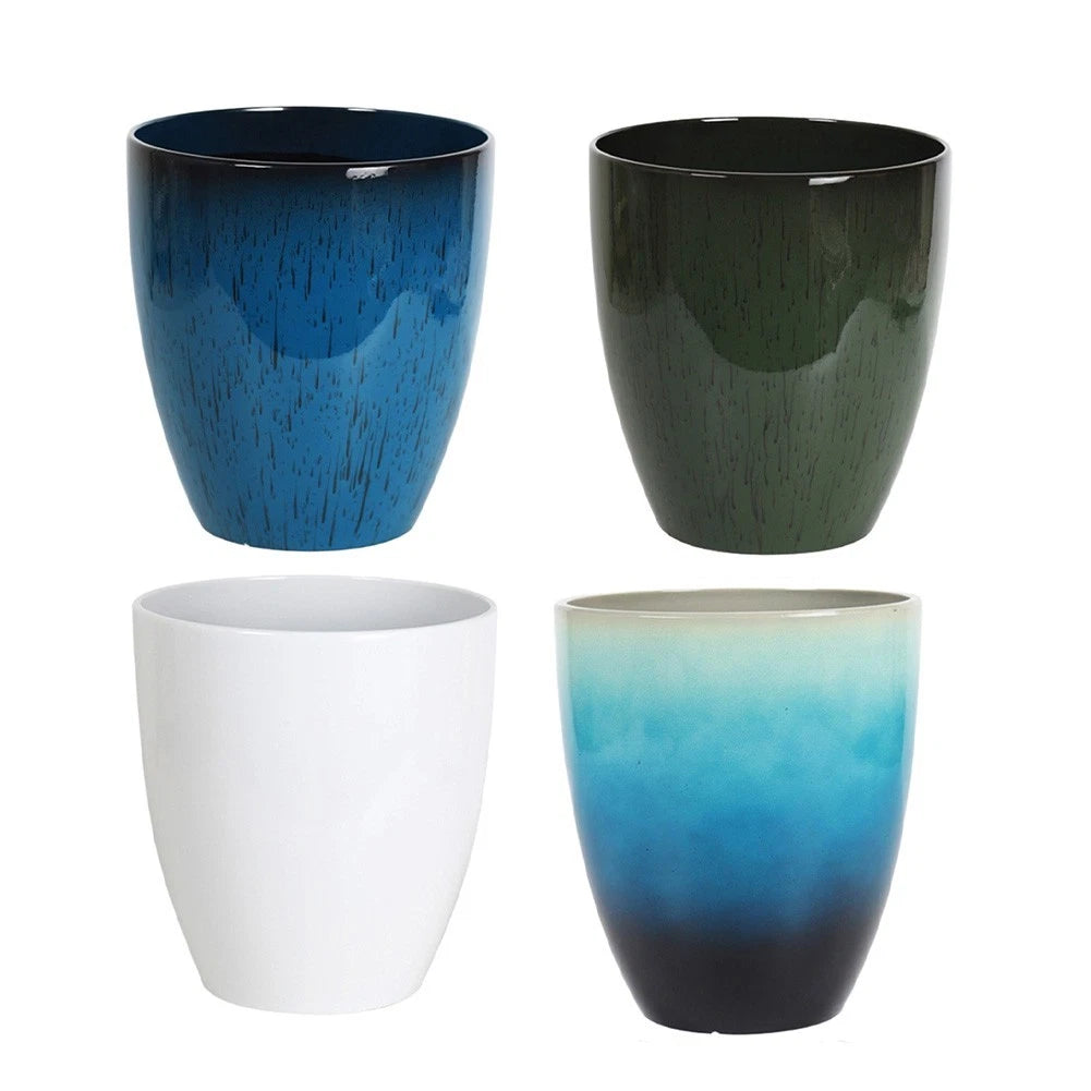 Garden Decorative Plastic Flower Pot Set With Drainage And Mobility