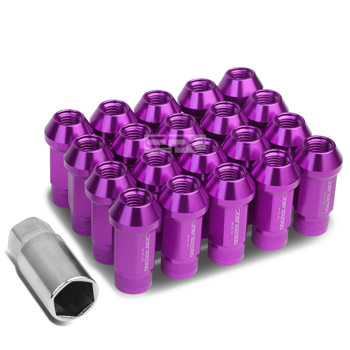 Open End M12x1.5 50mm Tall 25mm Od Purple Aluminum Jdm Lug