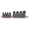3/8"D and 1/4"D Taps Magnetic Socket Set 8pc Magnetic Hold on Socket Rail Tools