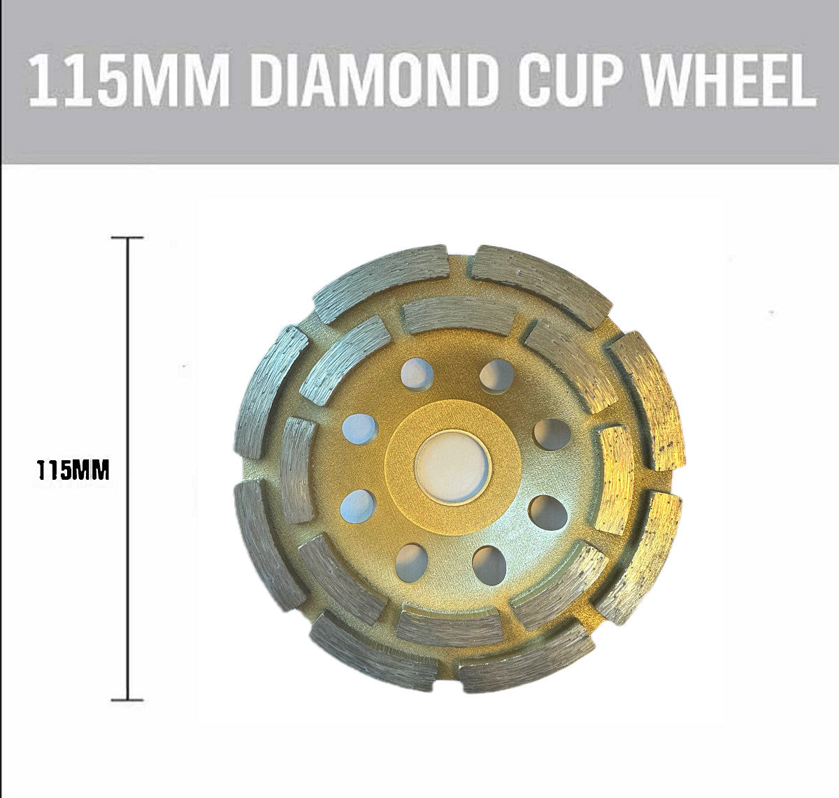 4.5 inch Diamond Grinding Cup Wheel Double Row Concrete For Grinder 16