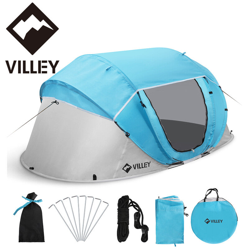 VILLEY 2Person Pop Up Tent Camping Beach Tent Waterproof Automatic