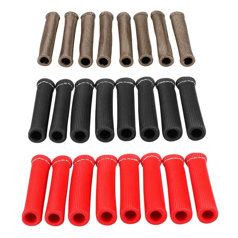 Set Of 8 Spark Wire Heat Shield Sleeves 63 Inch 2500 Degree Heat
