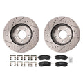 Front Drilled Slotted Brake Rotors with Pads for Nissan Sentra