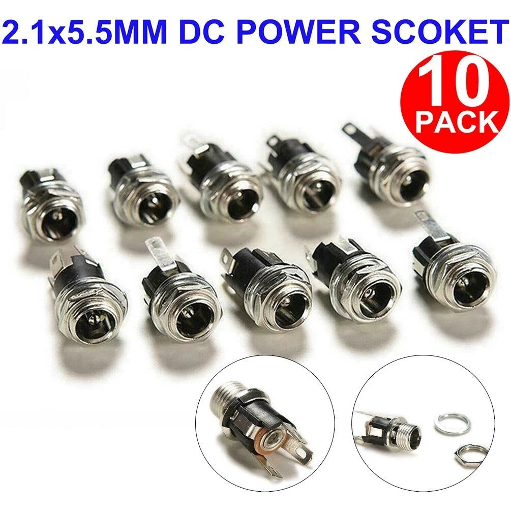 Reliable 10 Pack 5 5x2 1mm Female Metal Panel Mount | Built Supply Co