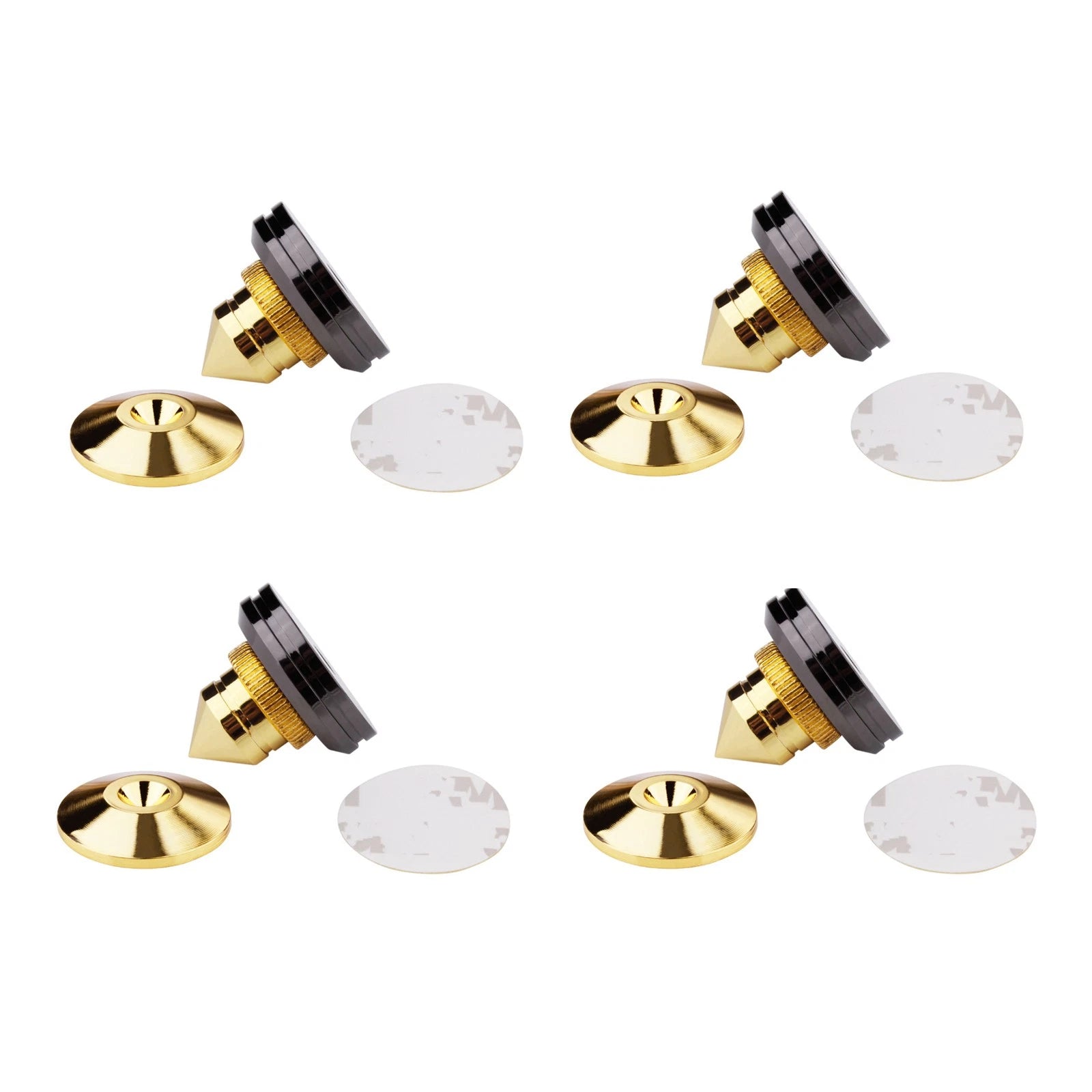 Speaker Spike Golden Copper Stand Feet Cone Base Pads Stick-on