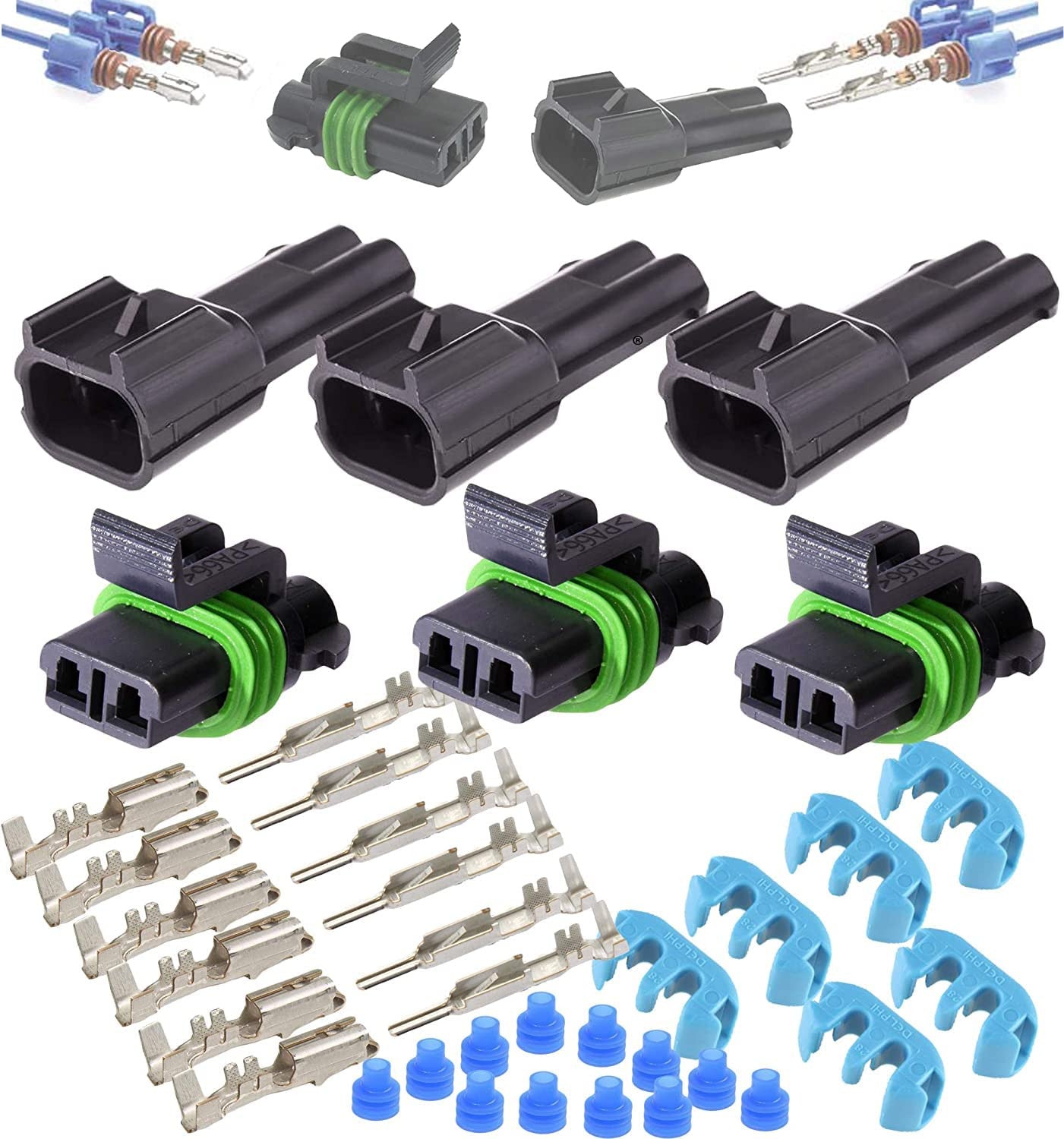 Metri-Pack 280 Series 2-Way Connector W/10-12 Awg Sealed Waterproof (3