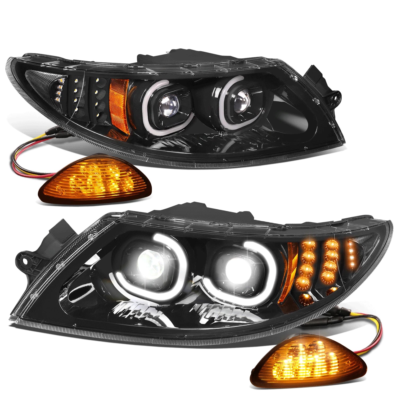 Fit 02-16 International 4300 4400 8500 Led Drl Projector Headlights+