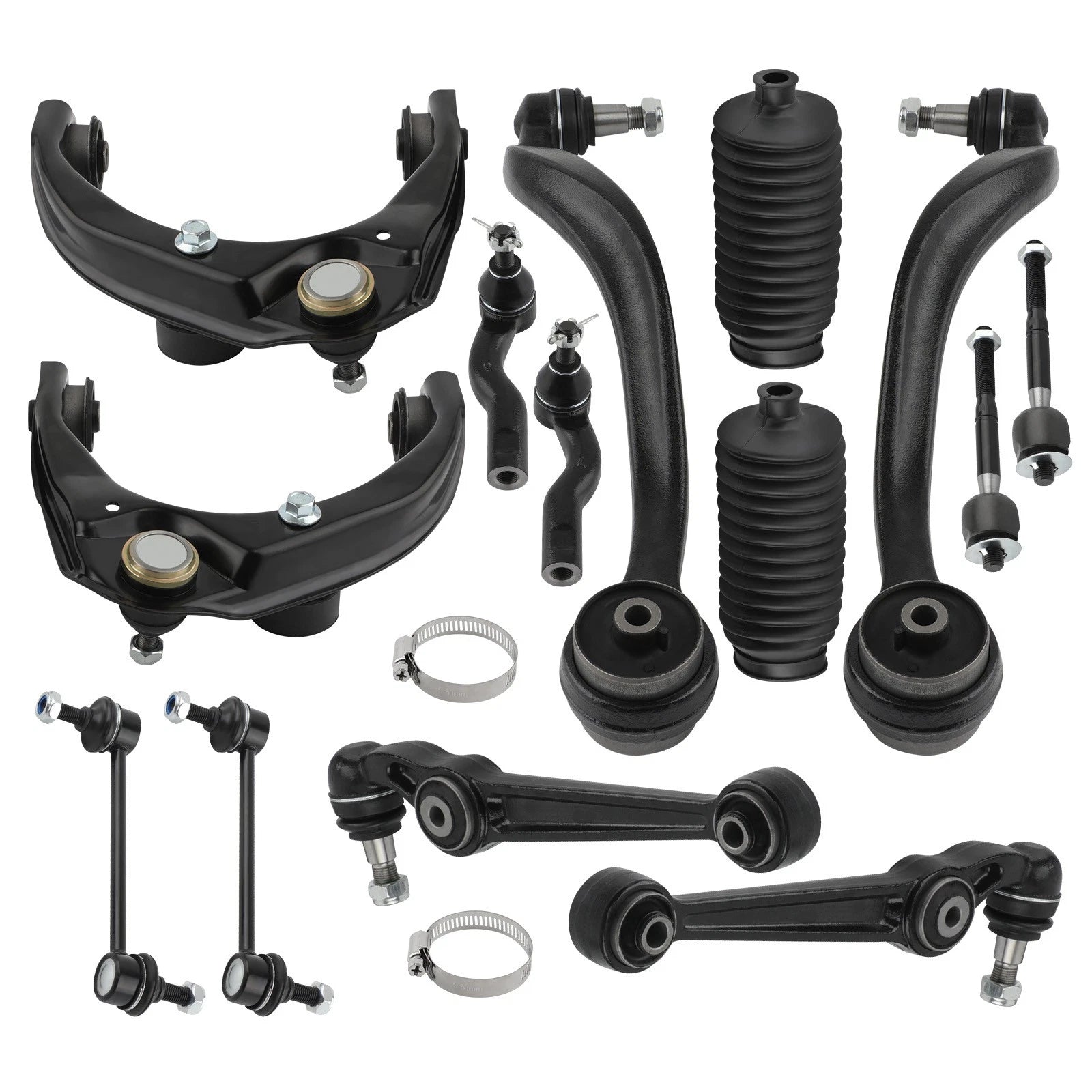 14pc Front Upper Lower Control Arm Tie rod Sway Bar Link for Ford Fusion 10-2012