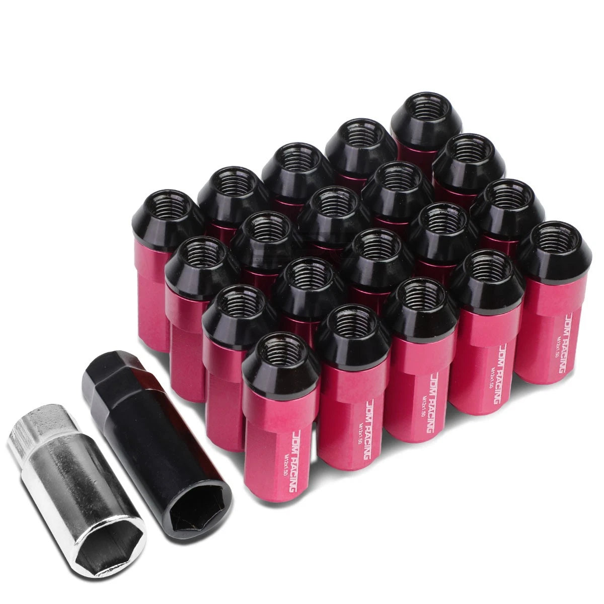 M12x1.5 53mm Tall 23mm Od Pink Aluminum Jdm Lug | Built Supply Co