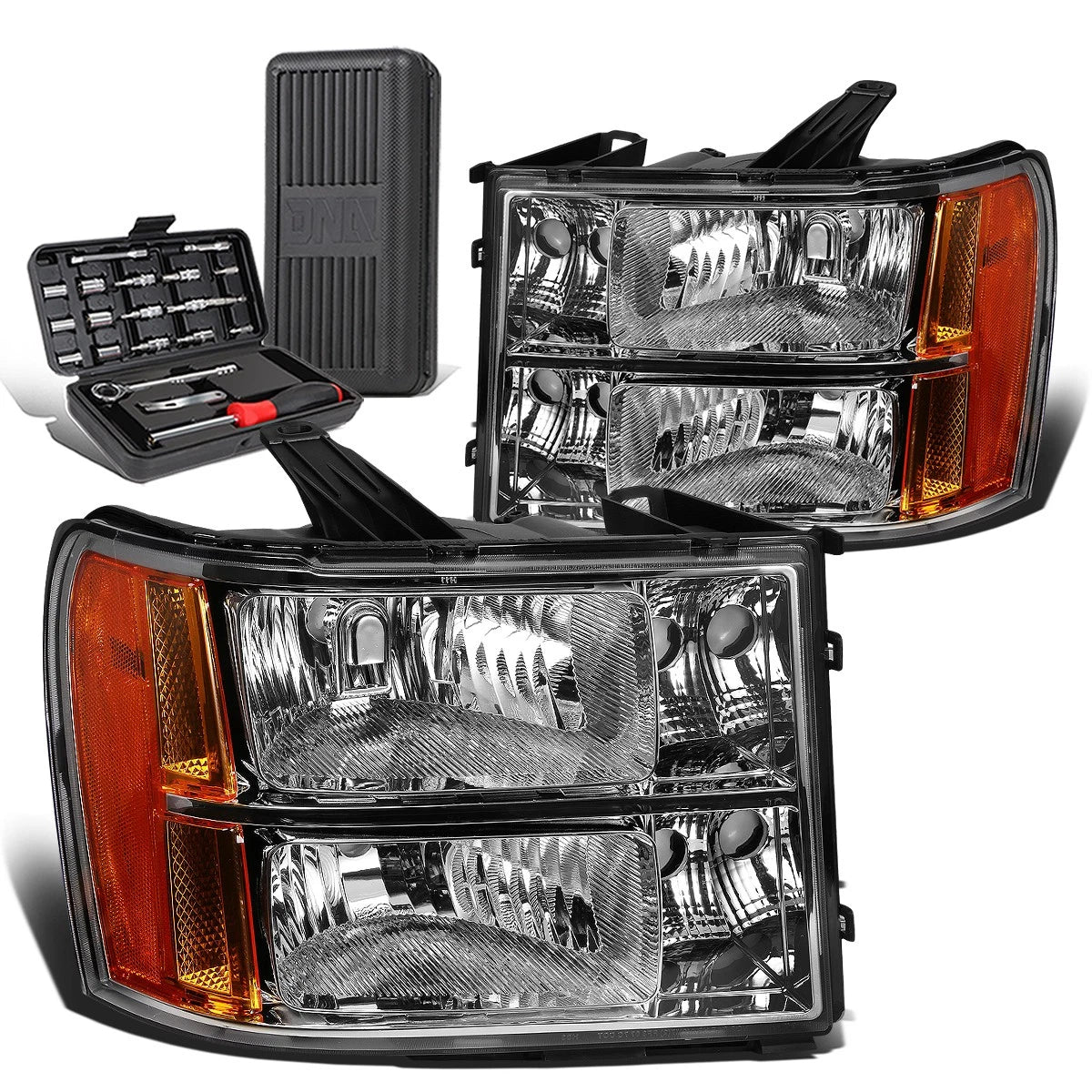 For 2007-2013 Gmc Sierra 1500 Pair Chrome/amber | Built Supply Co