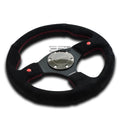 Nrg Rst-007s 320mm 6-bolts Andoized Aluminum Spokes Leather Grip