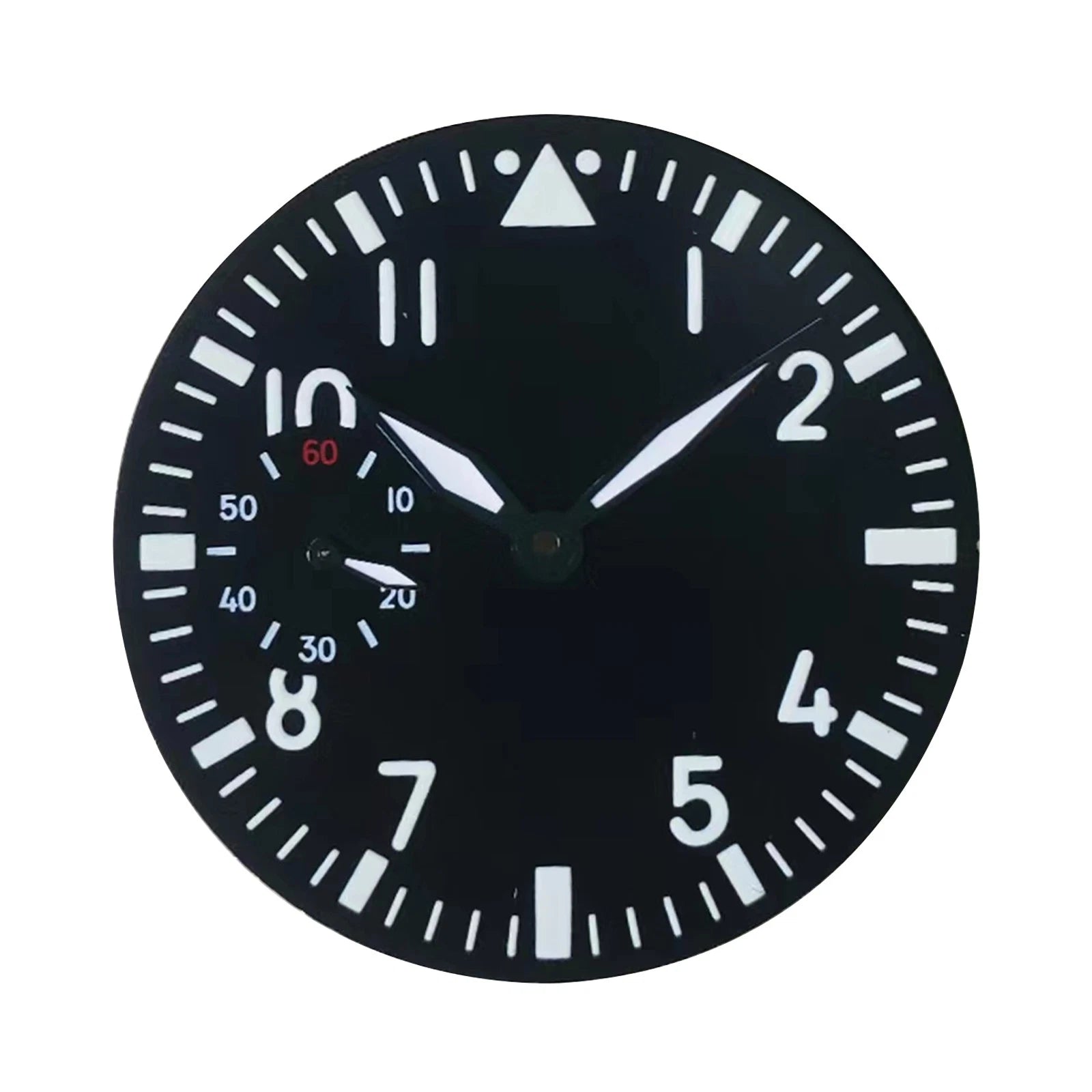 Green Luminous 38.9mm Black Watch Dial + Hands For Eta 6497 Watch