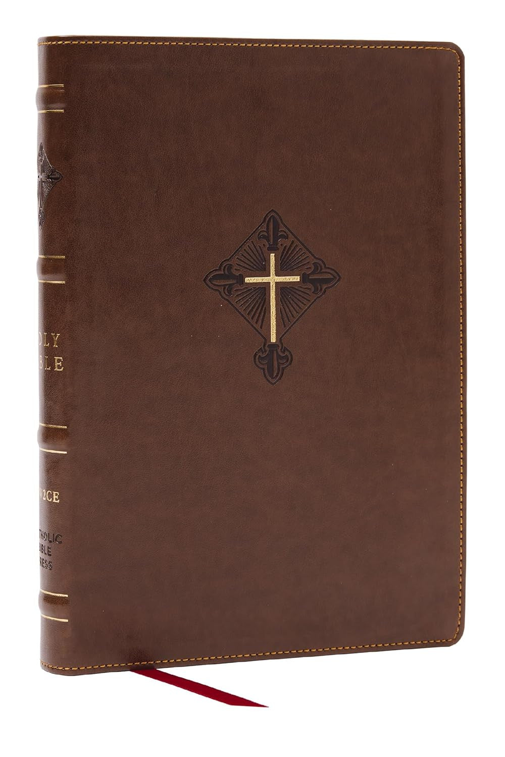 RSV2CE, Thinline Large Print Catholic Bible, Brown Leathersoft