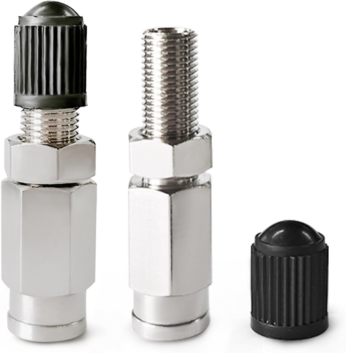 2PCS 1/4 Inch Air Inflation Schrader Valve with Push to Connect for