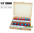 1/4" Shank 15pc Router Bit Wood Working Power Tools Shop Carbide Tipped Set